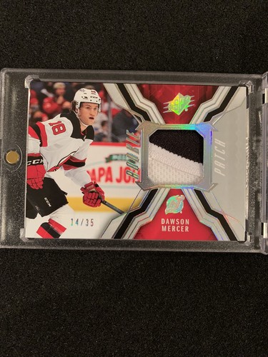 Dawson Mercer RJ-DM Rookie Patch 2021-22 Upper Deck SPX Hockey 14/35 - Picture 1 of 7