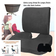 Memory Foam Coccyx Orthopedic Nonslip Seat Pad Back Support Cushion Lumbar Chair