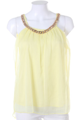 TOUT FEU TOUT FEMME Blouse Top with Chain S lemon sorbet gold