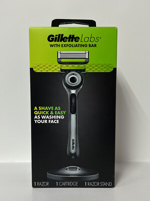 Gillette Labs Razor W/ Exfoliating Bar, Magnetic Stand & 1 Razor Cartridge