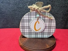 Wooden Pumpkin Fall Decor "C'