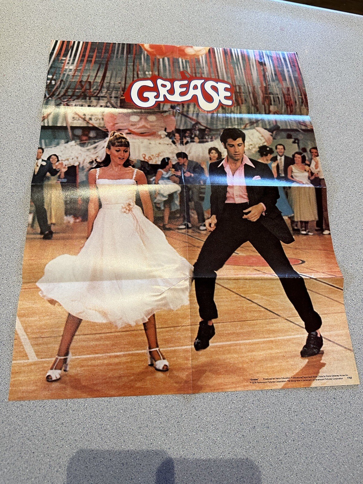 1978 Grease Movie Poster John Travolta Olivia Newton John Xerox