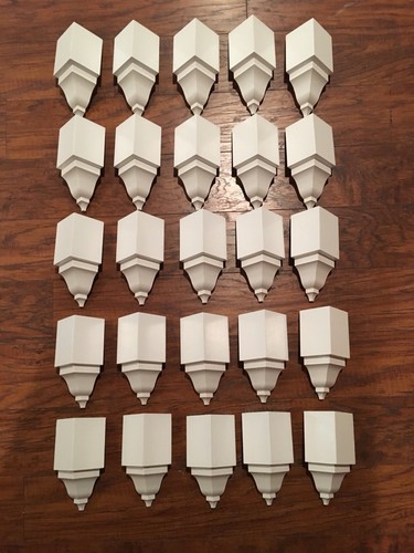"Esquinas de moldeo de corona paquete de 25 bloques interiores + 4 transiciones exteriores para 3 5/8" - Imagen 2 de 8