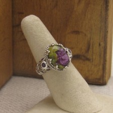 Amazing Sterling Silver Atlantisite Amethyst Ring Size 7 1/4