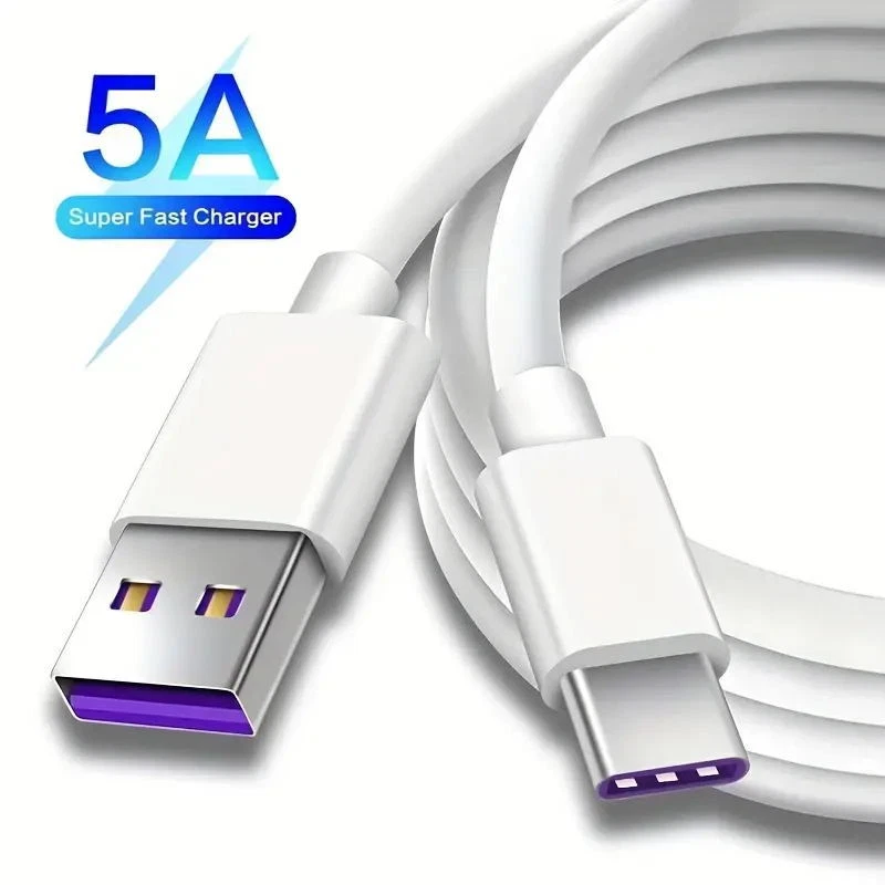 USB Type C Data Cable 5A Fast Charging USB-A to USB-C Charger Cord For Phone - Image 2 of 4