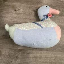 Vintage Farmhouse Quilted Mallard Duck Door Stopper Non-Weighted Bottom