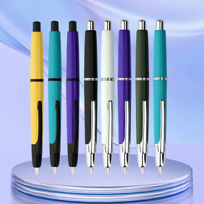 MAJOHN A2 Press Fountain Pen Retractable EF Nib Resin Writing Office Ink PenWdlG