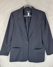 Sag Harbor Jacket Blazer Womens 14 Gray Business Career Woman