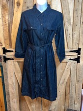 VTG- Talbots Small Long Sleeve Denim Dress - Tie Waist Linen