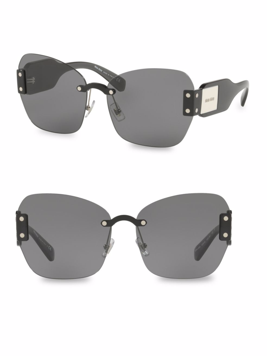 NEW MIU MIU SORBET BUTTERFLY SUNGLASSES Miu Miu MIU MIU MU08SS SORBET 08S Black Butterfly Rimless  main image 4
