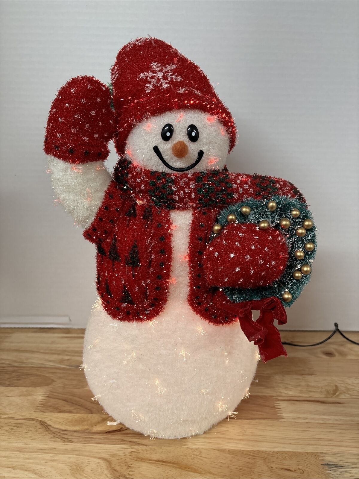 2002 Avon Fiber Optic Color Changing Snowman 16" Tall Tested & Works