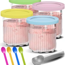 4-Pack 24oz Pints with Lids for NC500/NC501 Frozen Dessert Maker, Leakproof Set.