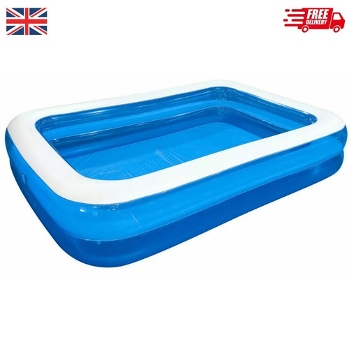 Large Inflatable Family Swimming Pool Kids Garden Paddling Pool 201x150x51cm