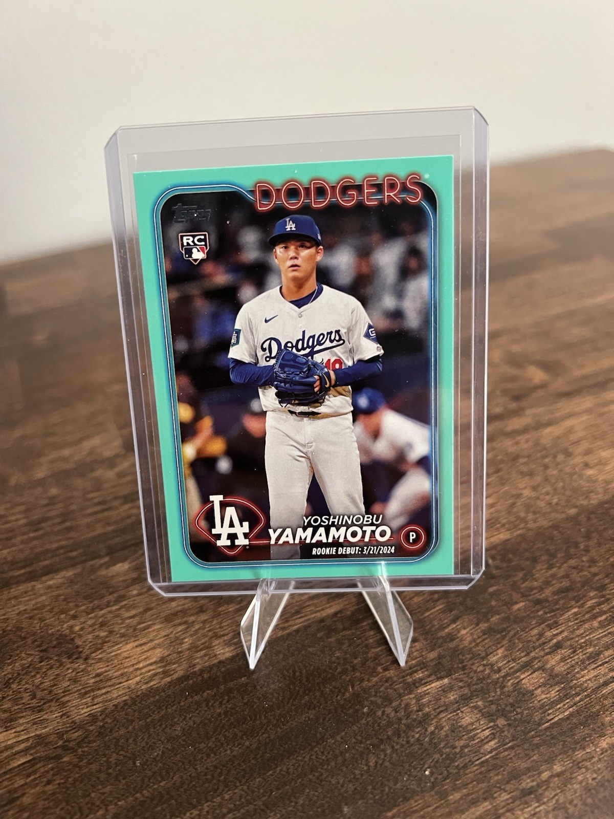 2024 Topps Update Series - Rookie Debut Yoshinobu Yamamoto #US149 Aqua (RC)