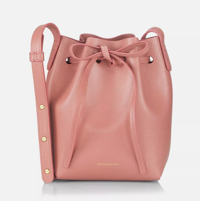 Mansur Gavriel Mini Leather Bucket Bag in Peony (Discontinued)