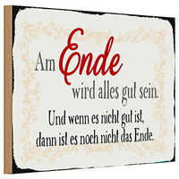 Holzschild Spruch 30X20Cm Am Ende Wird Alles Gut Sein