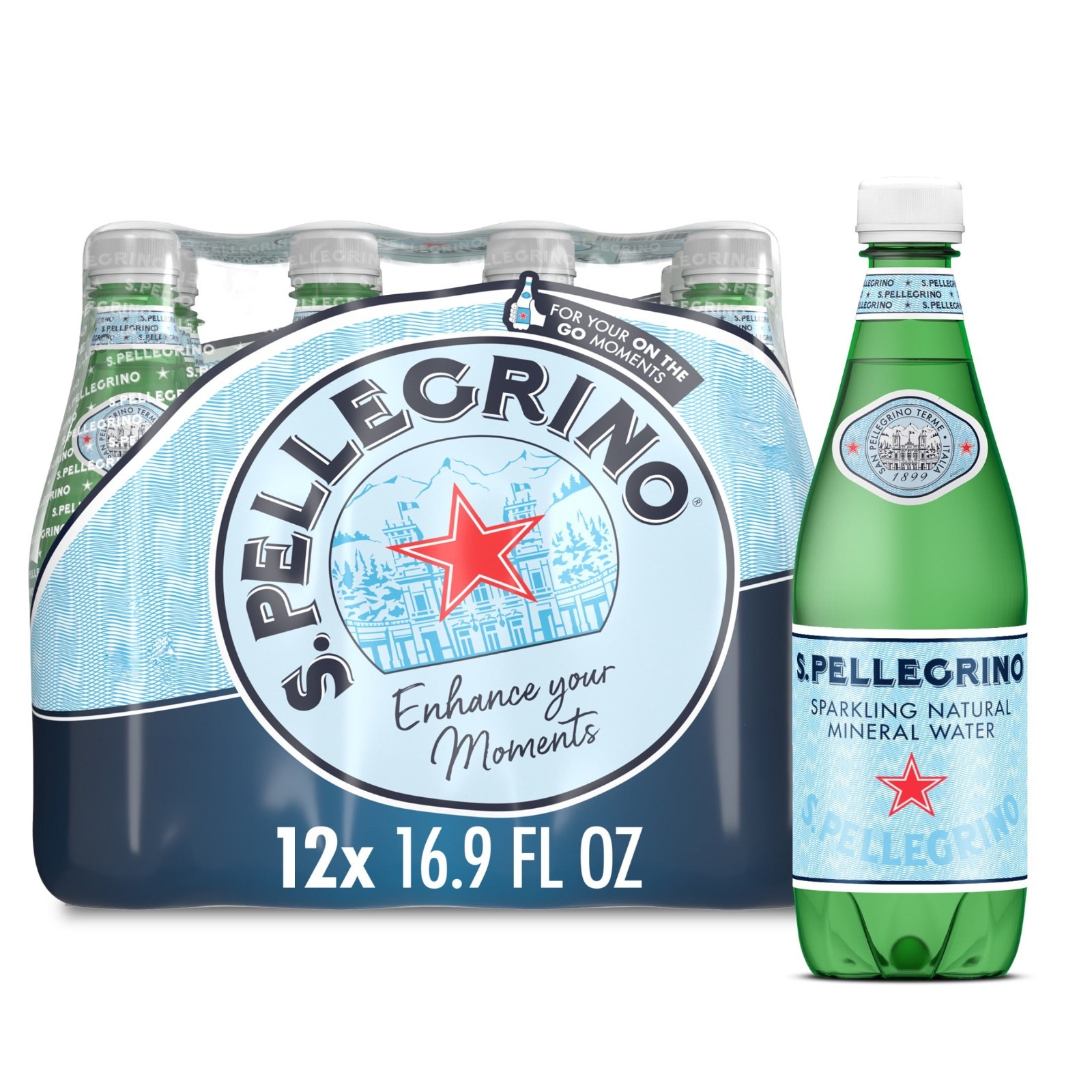 S.Pellegrino Sparkling Natural Mineral Water, 16.9 fl oz Bot
