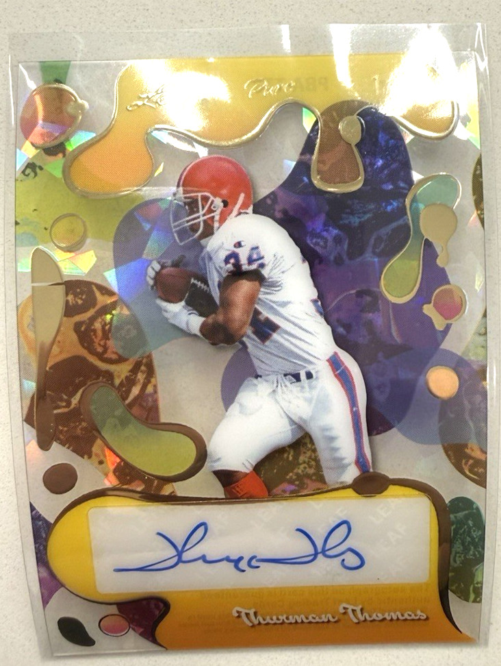 2025 Leaf Eclectic Football Pure Base Gold Crystal Auto 1/1 Thurman Thomas