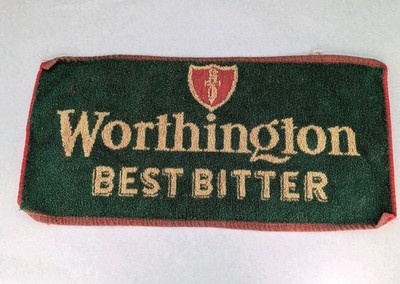 Worthington Best Bitter Towel Vintage Bar Pub Liquor Tea Logo Ad