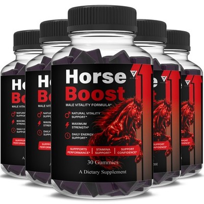 (5 Pack) Horse Boost Gummies, HorseBoost Male Performance (150 Gummies)
