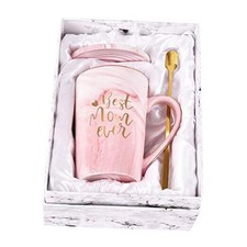 Gifts for Mom, Best Mom Ever Coffee Mug, Mom Christmas Gifts 14 Ounces Pink