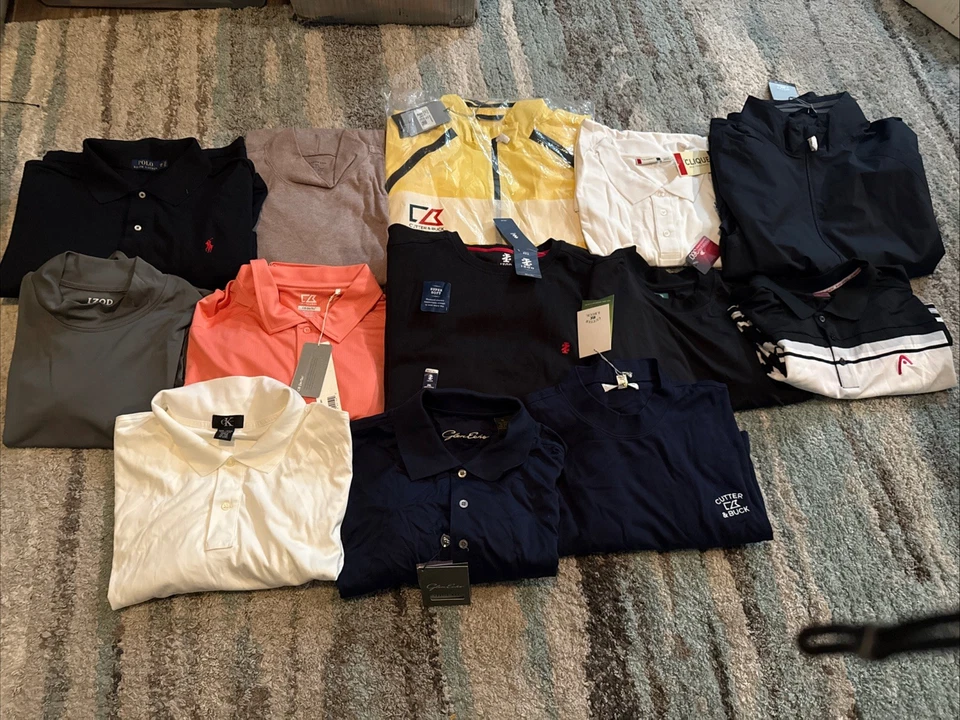 Lote de 13 polos de golf para hombre Rl Polo, Lands End Callaway 1/4 cremallera talla XXL Foto 2 de 4