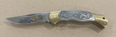 Franklin Mint Hunting Fishing Collection Lockback Knife Pewter Solingen, Birds