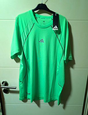 adidas ClimaCool T-Shirt Herren  L Grün atmungsaktiv Training Kurzarm Logo