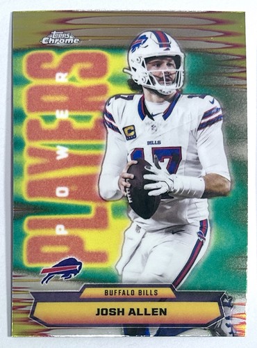 2025 Topps Chrome Power Players Insert Lot x 2 Josh Allen & TJ Watt NFL Greats - Afbeelding 10 van 12