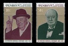Penrhyn Island: 1974 Winston Churchill Centennial (70-71) MNH