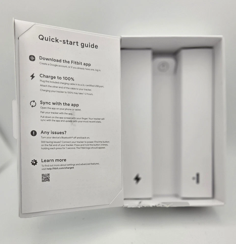 Fitbit Charge 6 Advanced Fitness & Health Tracker prata/porcelana - caixa aberta - Imagem 4 de 4