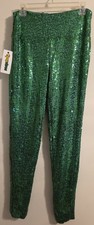 NWT Tipsy Elves Green Sequin High Waisted Leggings Size Medium