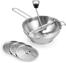 Rotary Food Mill Potato Ricer, Stainless Steel, 2 Quart | 3 Interchangeable Disk