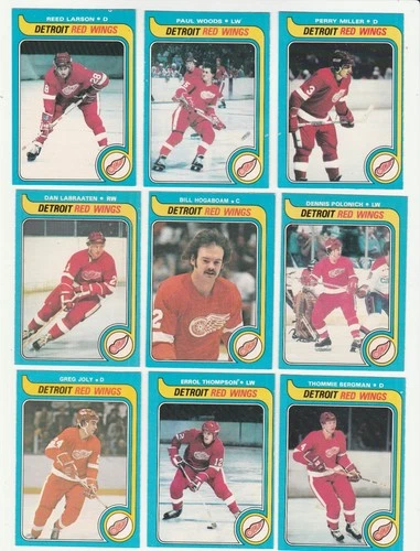 1979-80 OPC LOT OF 9 DIFFERENT DETROIT RED WINGS NRMT+