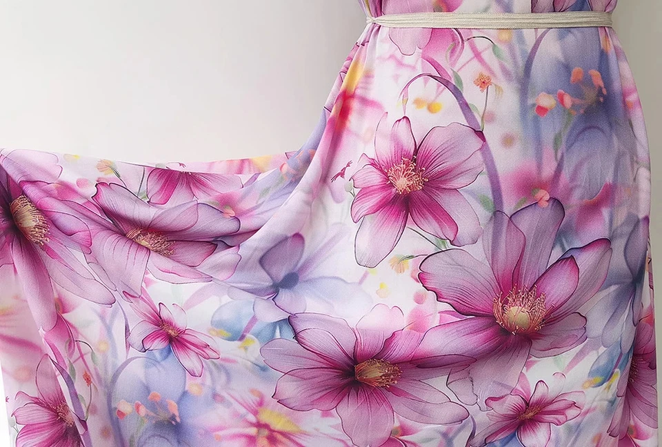 55'' Wide 3D Digital Print Viscose Rayon Fabric Material For Dress Robe Shirt - Image 4 of 4