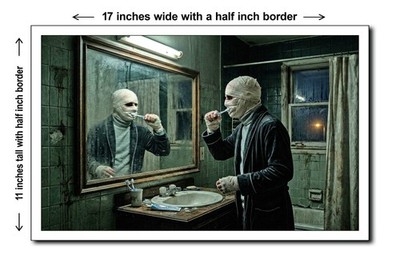 Invisible Man Brushes His Teeth - 11x17 Poster