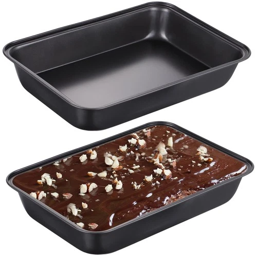 SWEWARM 2 Pcs Rectangle Cake Pans Non-Stick Carbon Steel for Toaster Oven