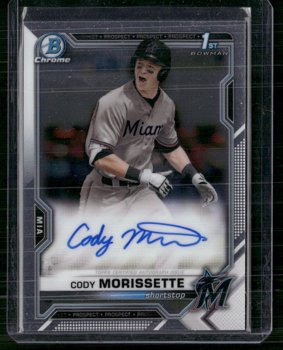 2021 Bowman Draft #CDA-CMO Cody Morissette Chrome Draft Pick Autographs