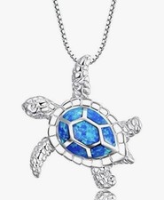 Sterling Silver Necklace With Turtle Pendant