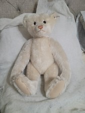 Vntg Reproduction 1989 White Mohair Steiff Bear 20" No Box Or Papers