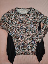Damen Basic Shirt Langarm Rundhals abstraktes...