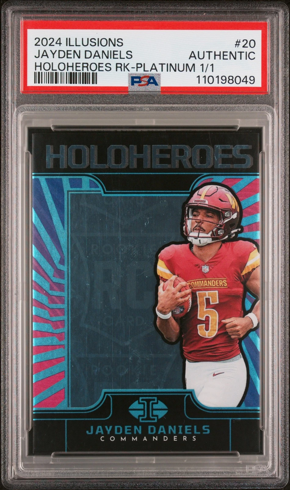 Jayden Daniels Panini Illusions Holoheroes Rookies #20 Platinum 1/1