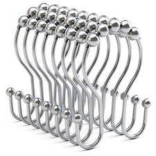 Rust Proof Shower Curtain Hooks - 12Pcs Smooth Glide Rings for Bathroom