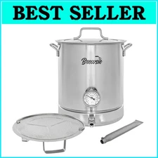 Efficient 10 Gallon Brew Kettle with Dual Filtration & Precision Thermometer