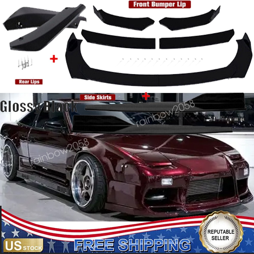Gloss Black Front Bumper Lip Spoiler Splitter Body For Nissan