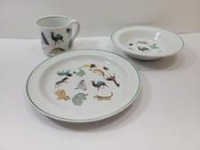 Vintage Arabia Finland Child Dish Set Plate Bowl Mug Animal Design Noahs Ark