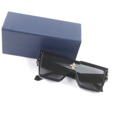 LOUIS VUITTON Cyclone Sunglasses Z1578E Black Gold Crystal Monogram Flower Auth