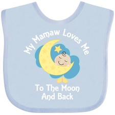 Inktastic Mamaw Grandma Loves Me Girls Boys Baby Bib Loved By Moon Kids Childs