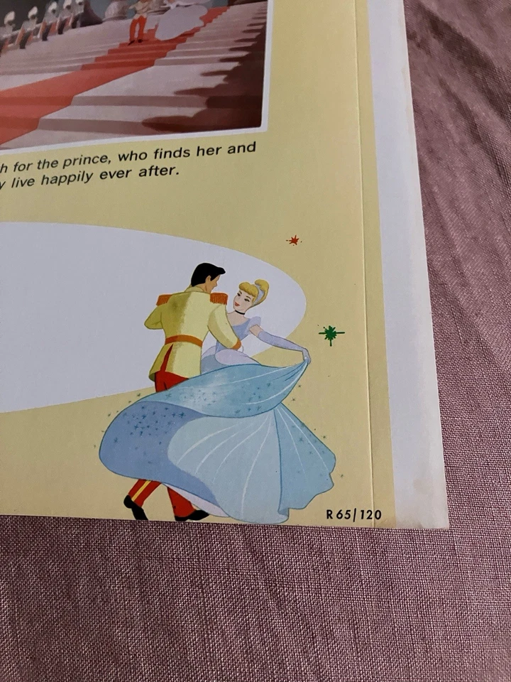 Cartel de Cenicienta Auténtico Walt Disney R65/120 Cartón Ligero 14x22 Foto 3 de 4