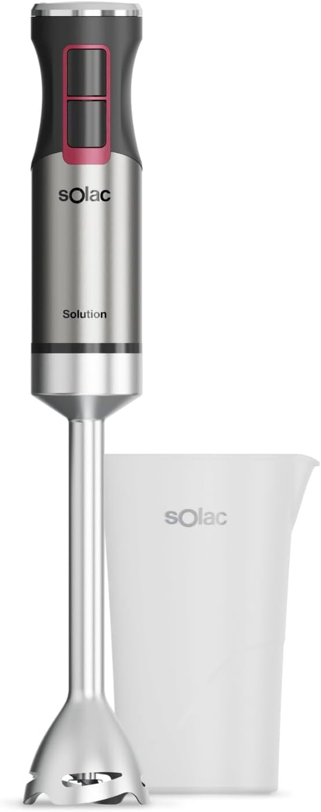 Solution - Frullatore a Mano 1503 | 1500 W | 4 Lame Inox | Asta Inox | Turbo | E